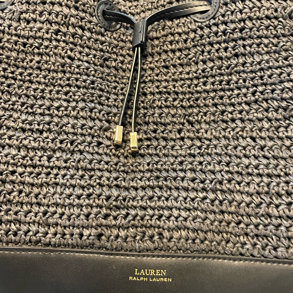 Ralph Lauren Black Crochet Bucket Bag - Picture 4 of 4